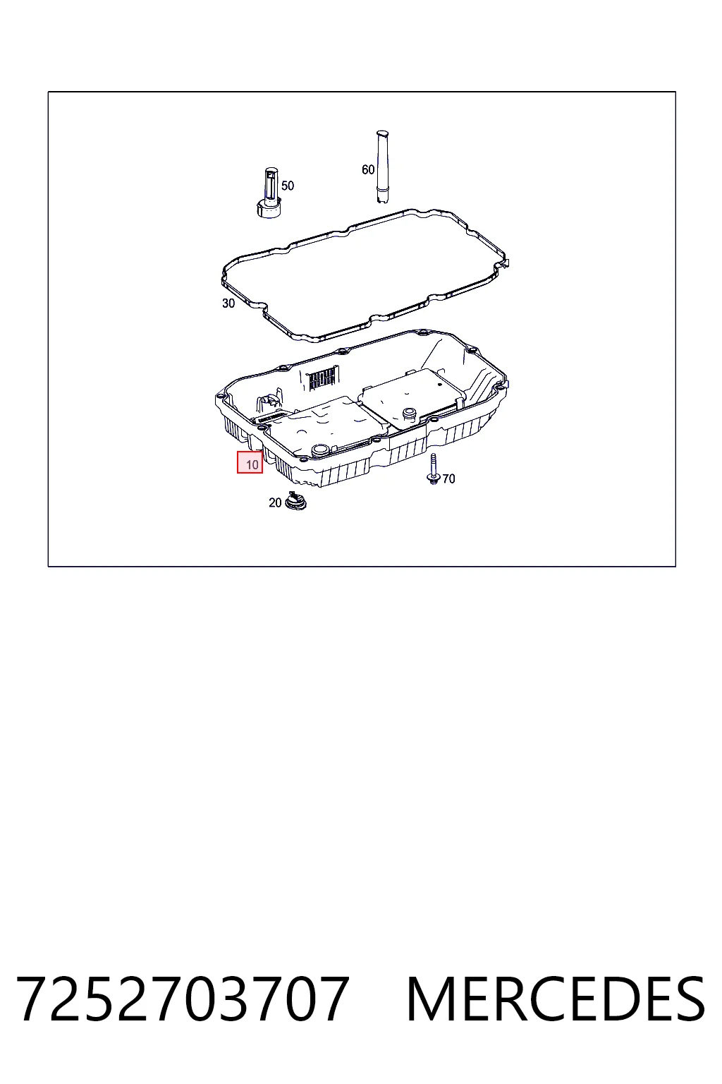7252703707 Mercedes Cárter da Caixa Automática de Mudança