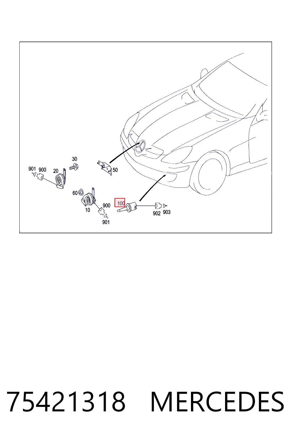 75421318 Mercedes Sensor de temperatura do meio ambiente