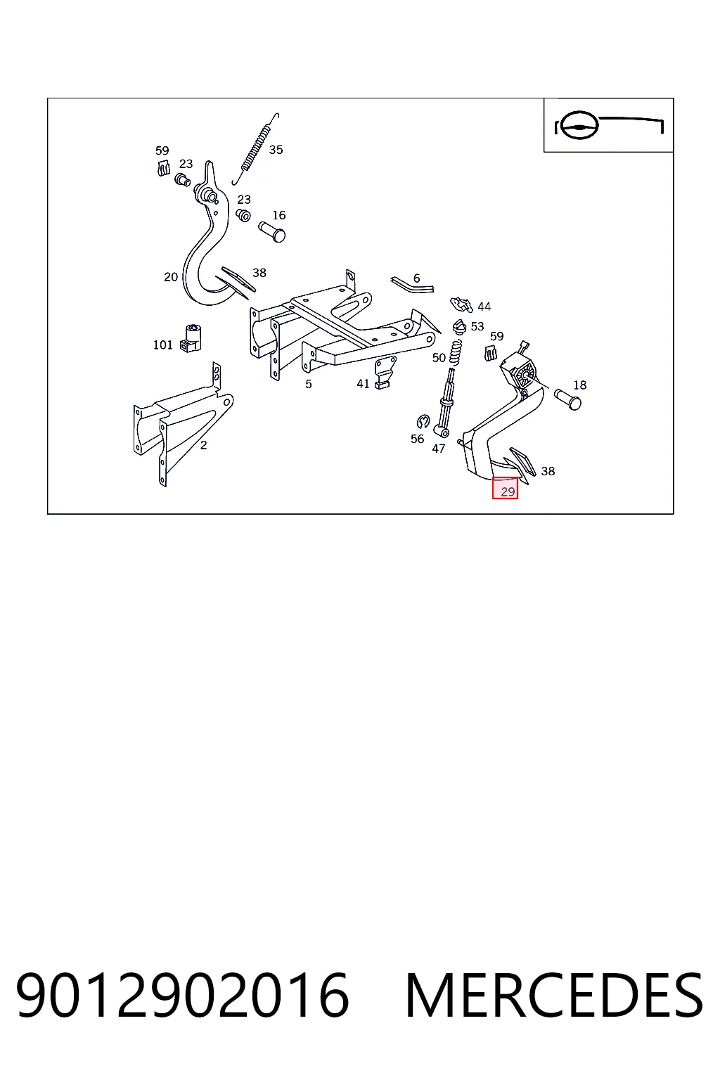 Pedal de embraiagem para Volkswagen LT 28-46 II 2DA, 2DD, 2DH