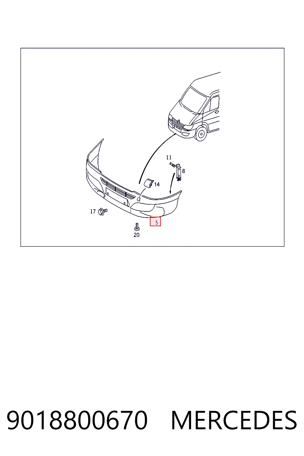 Pára-choque dianteiro VAG 9018800670 preço, a partir de 104,40 USD