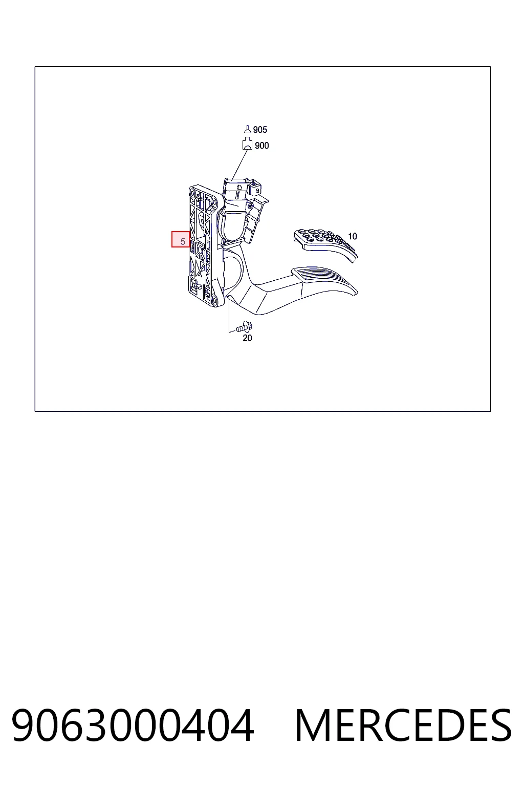 9063000404 Mercedes Pedal de gás (de acelerador)