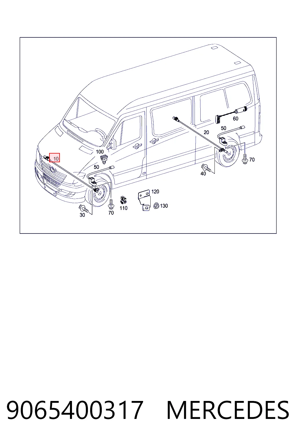 9065400317 Mercedes Sensor dianteiro de ABS