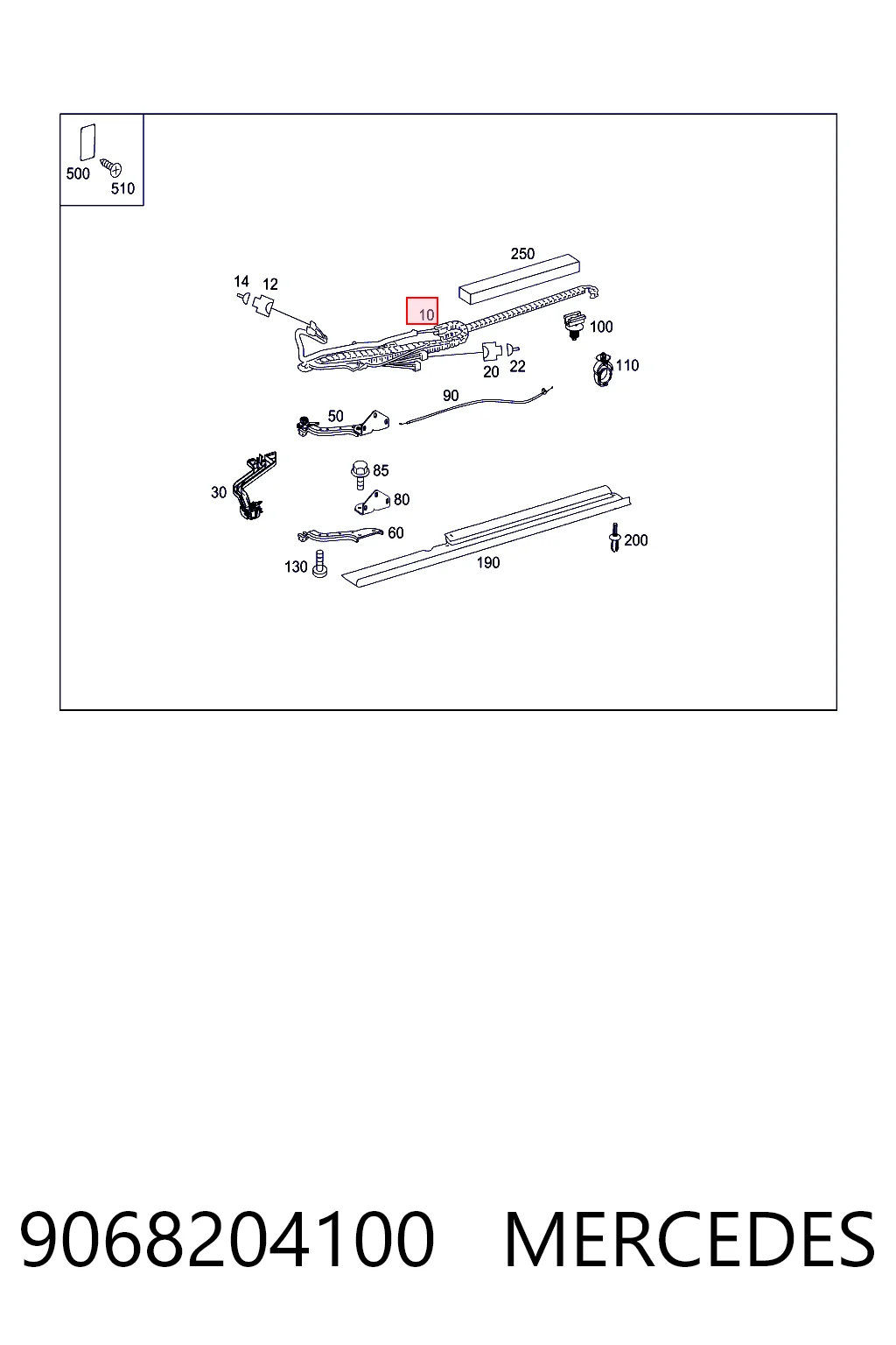 9068204100 Mercedes Fios isolados da porta lateral deslizante direita