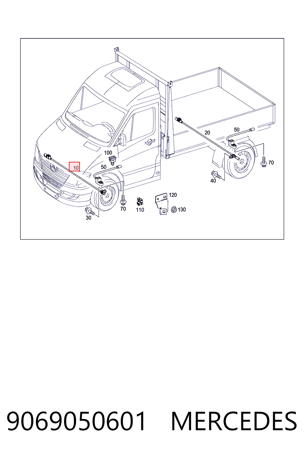 9069050601 Mercedes Sensor dianteiro de ABS