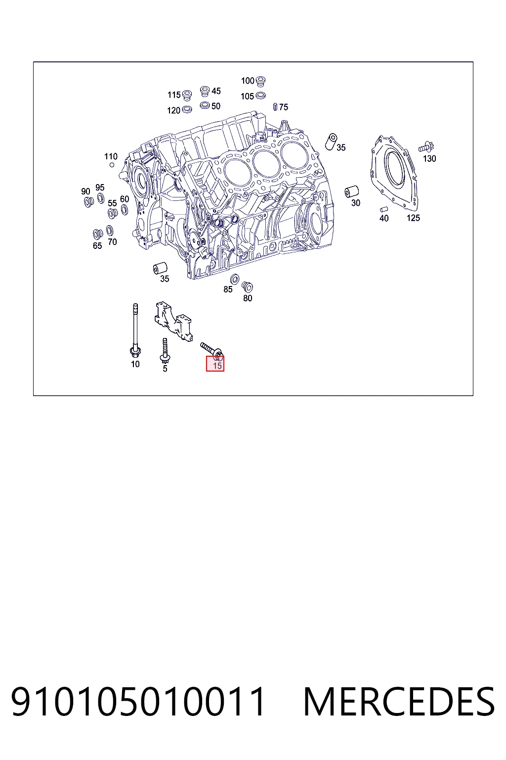 910105010011 Mercedes Parafuso (porca) de fixação