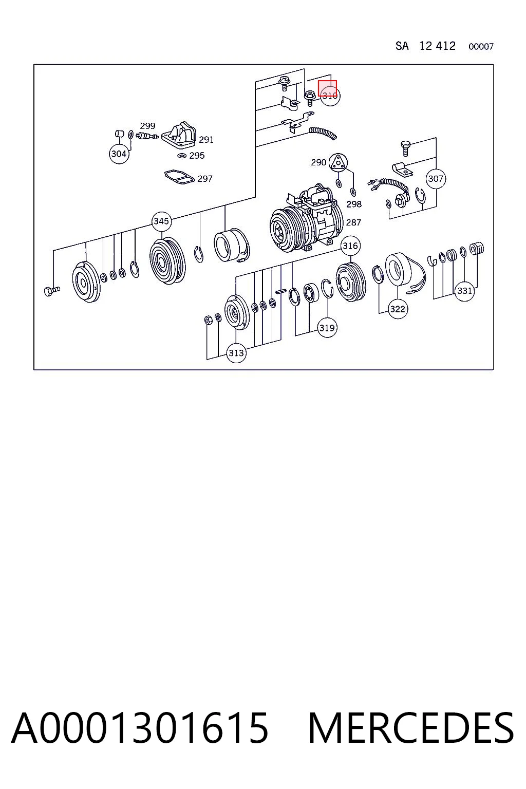 A0001301615 Mercedes