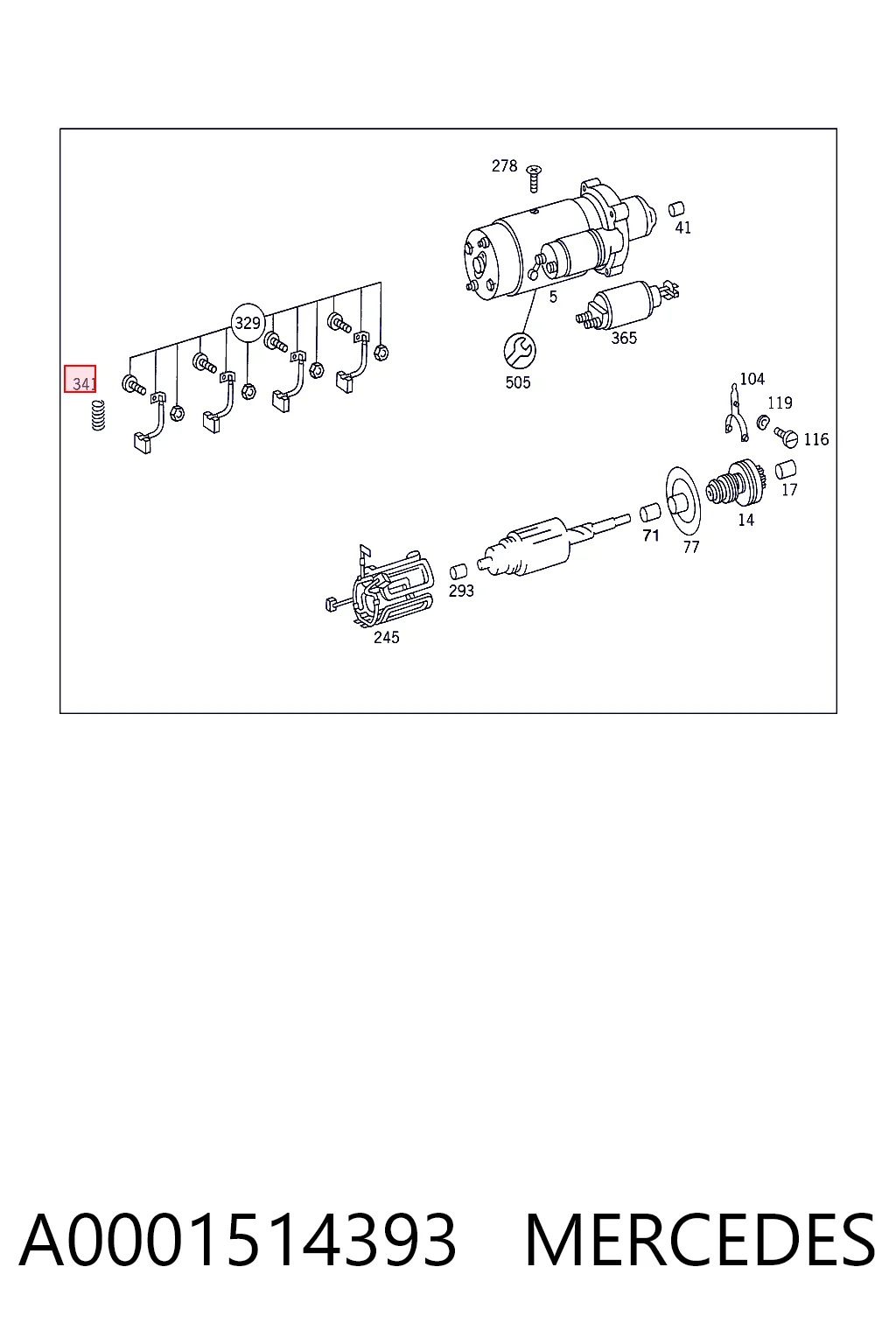 Kit de reparação do motor de arranco 1414085 Scania