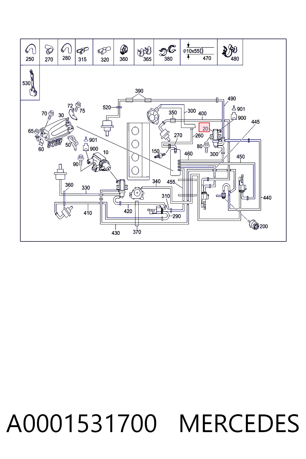 A0001531700 Mercedes Convertidor de pressão (solenoide) de supercompressão