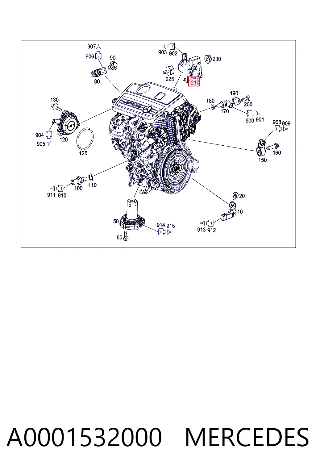 A0001532000 Mercedes Válvula solenoide de regulação de comporta EGR