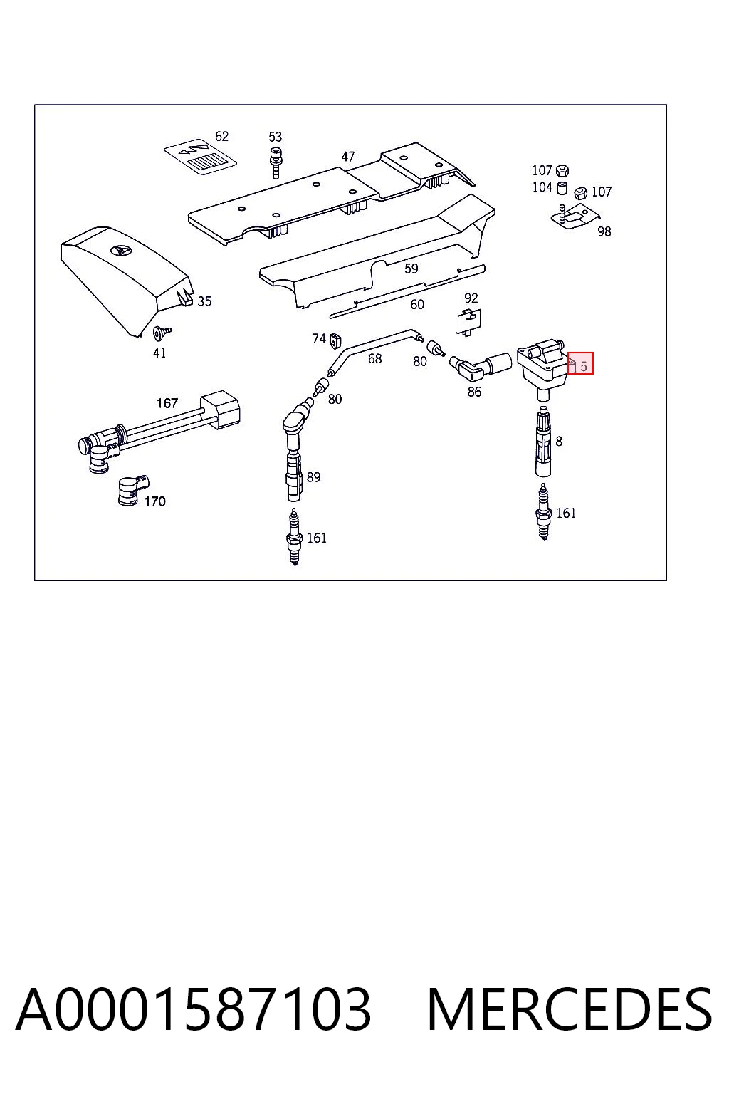 A0001587103 Mercedes Bobina de ignição