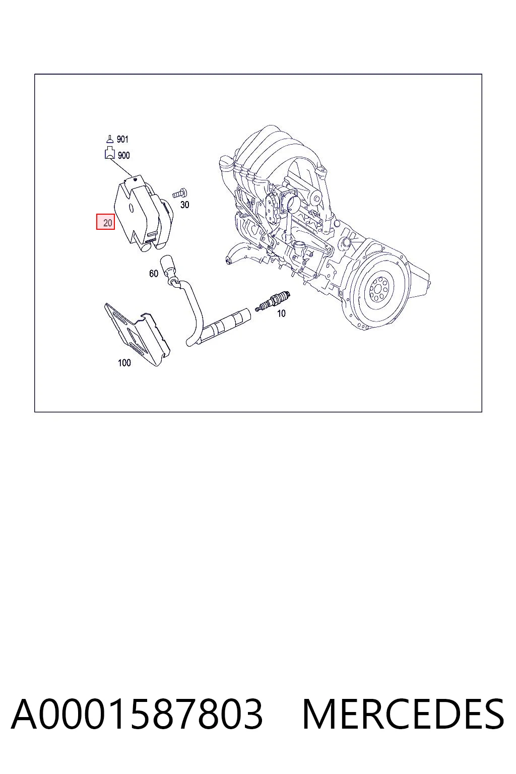 A0001587803 Mercedes Bobina de ignição