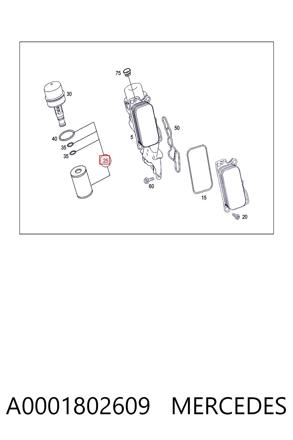 A0001802609 Mercedes Filtro de óleo
