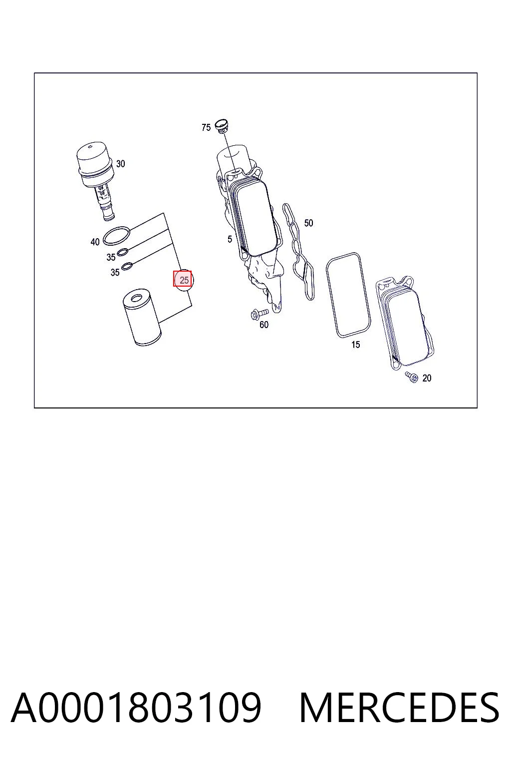 A0001803109 Mercedes Filtro de óleo