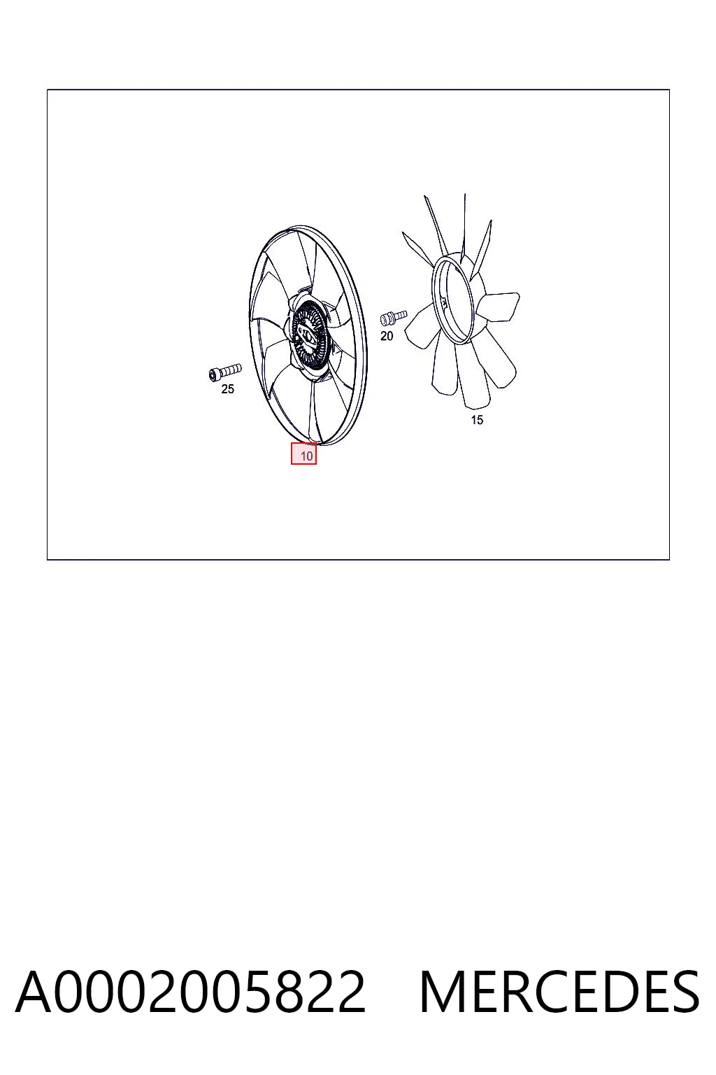 A0002005822 Mercedes Acoplamento viscoso de ventilador de esfriamento