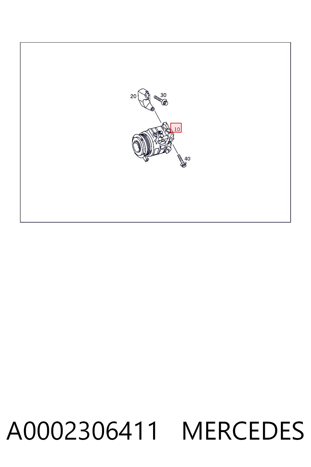 A0002306411 Mercedes Compressor de aparelho de ar condicionado