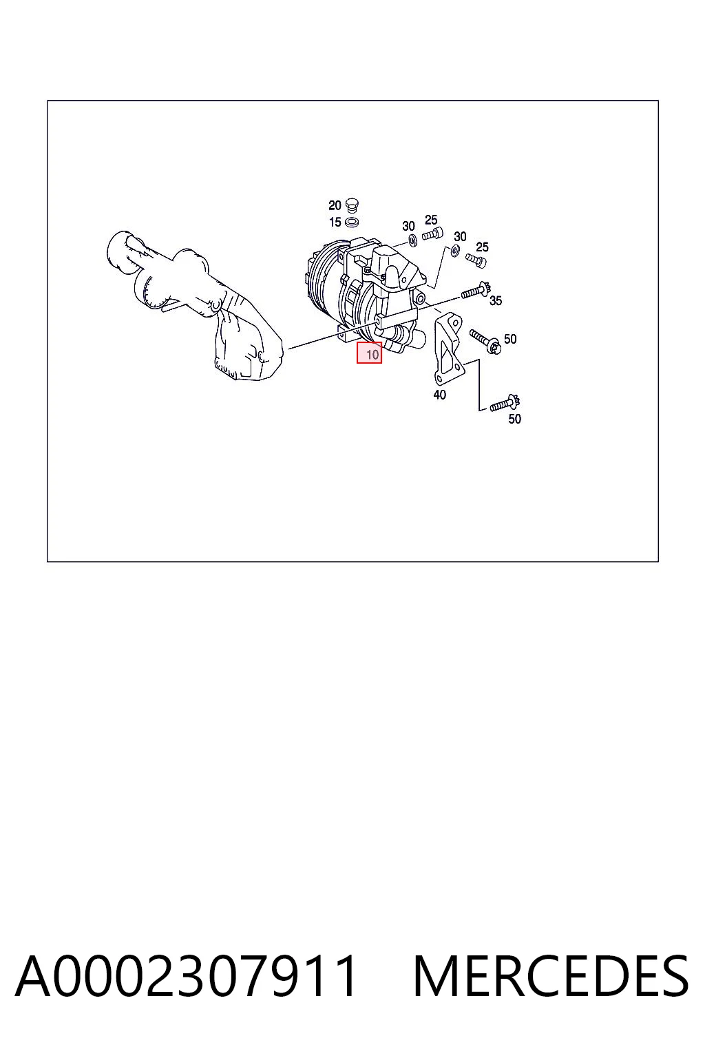 A0002307911 Mercedes Compressor de aparelho de ar condicionado