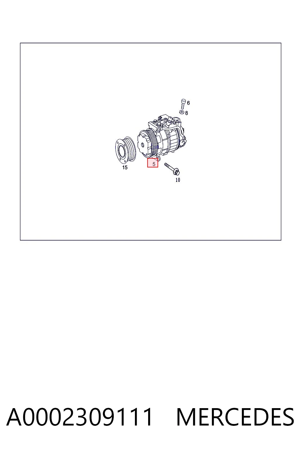 A0002309111 Mercedes Compressor de aparelho de ar condicionado