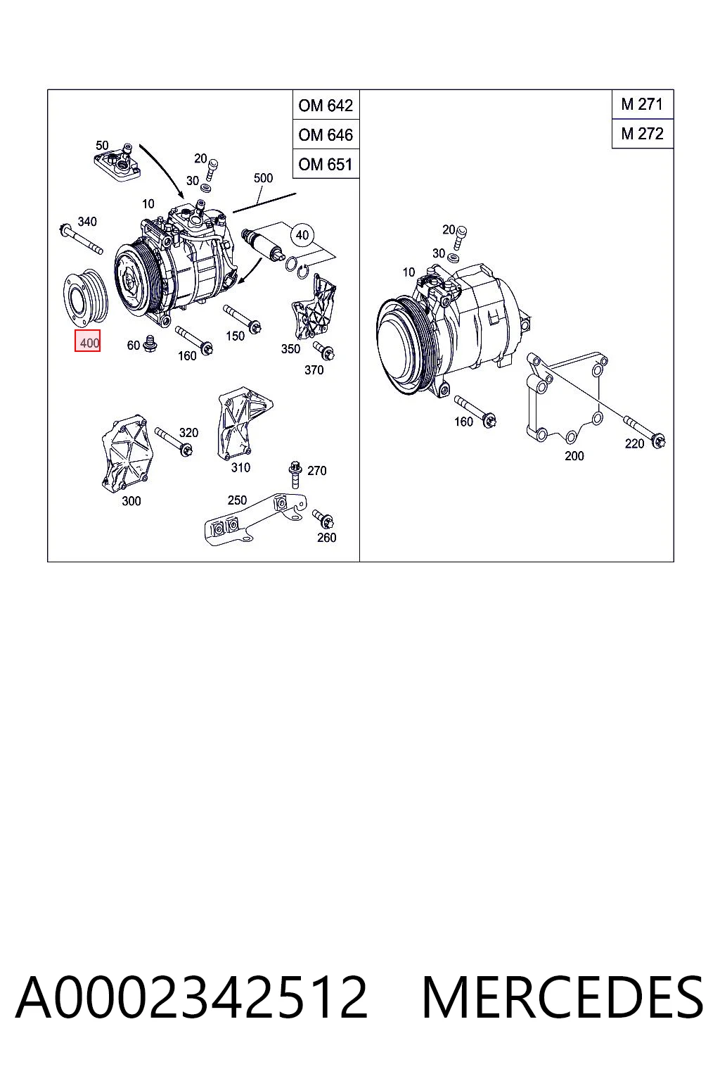 A0002342512 Mercedes Polia do compressor de aparelho de ar condicionado