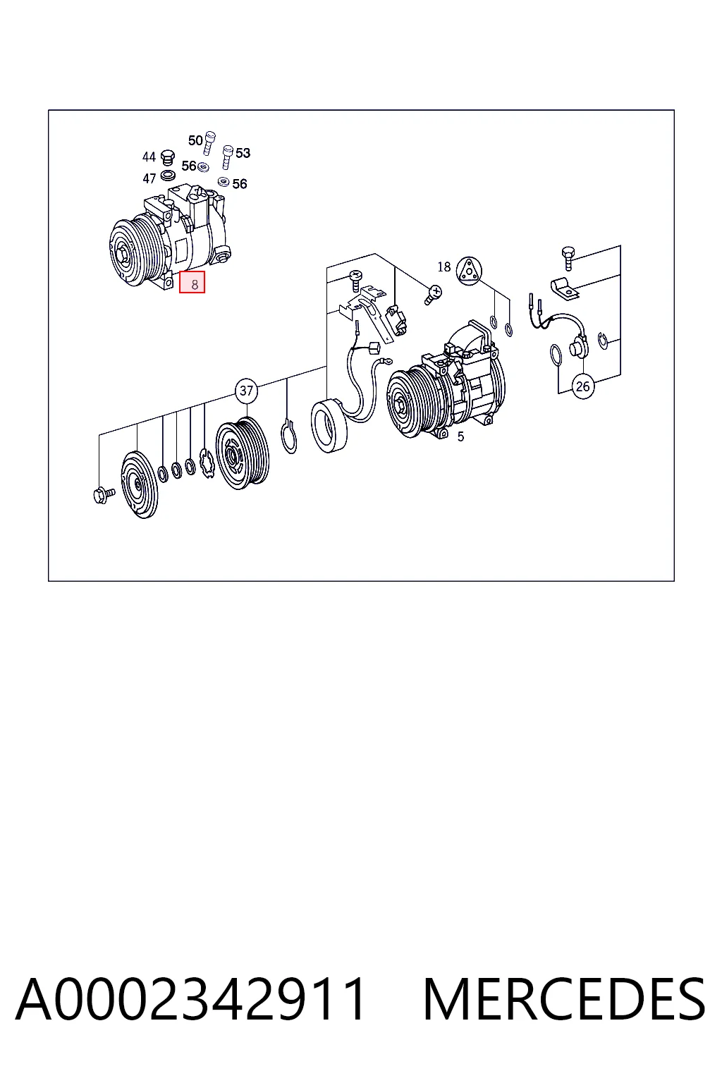 A0002342911 Mercedes Compressor de aparelho de ar condicionado