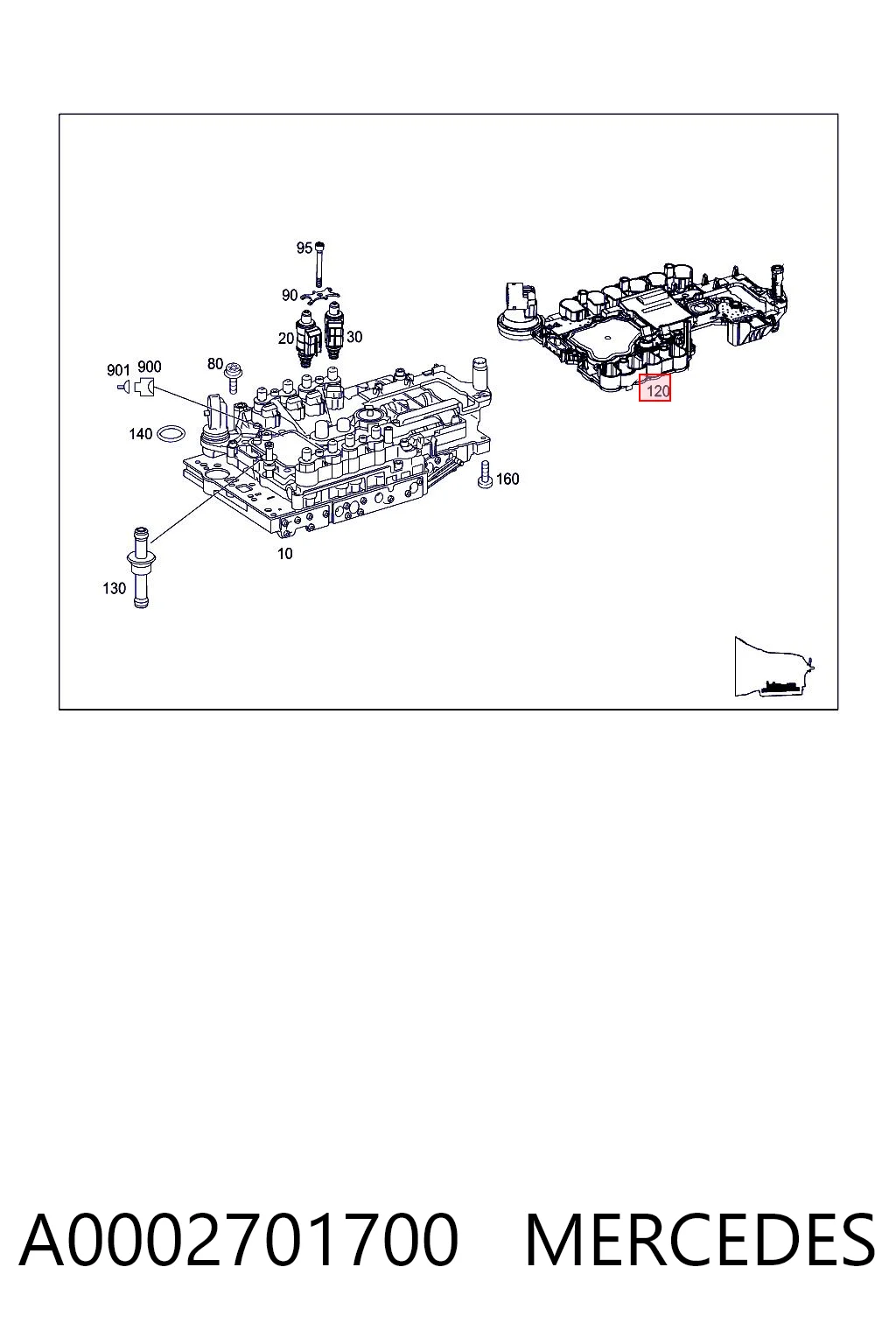 A0002701700 Mercedes Placa eletrônica da transmissão automática