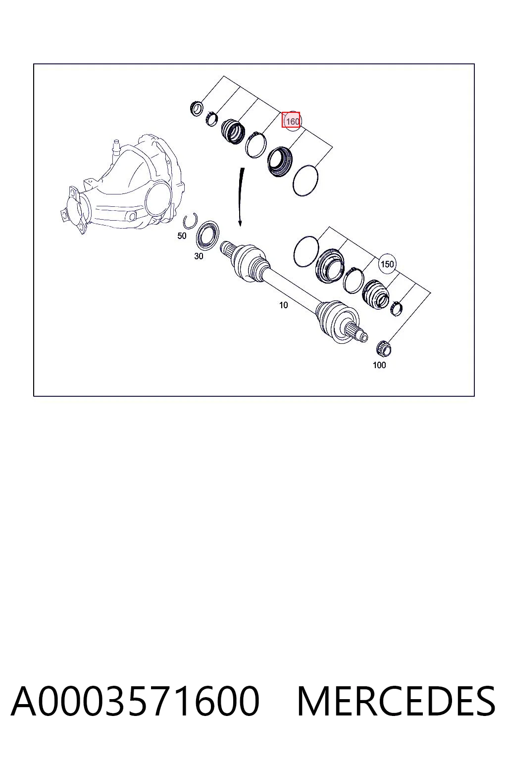 Bota de proteção externa de junta homocinética do semieixo dianteiro para Mercedes E  S213