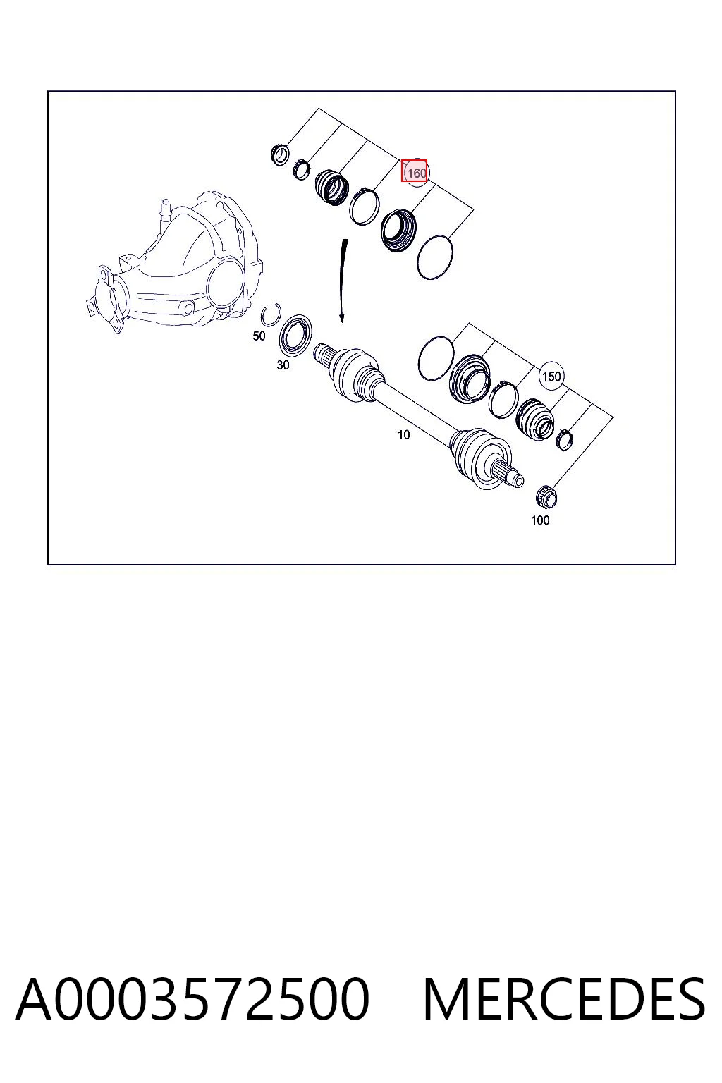 Bota de proteção externa de junta homocinética do semieixo dianteiro Mercedes E  S213 ao melhor preço