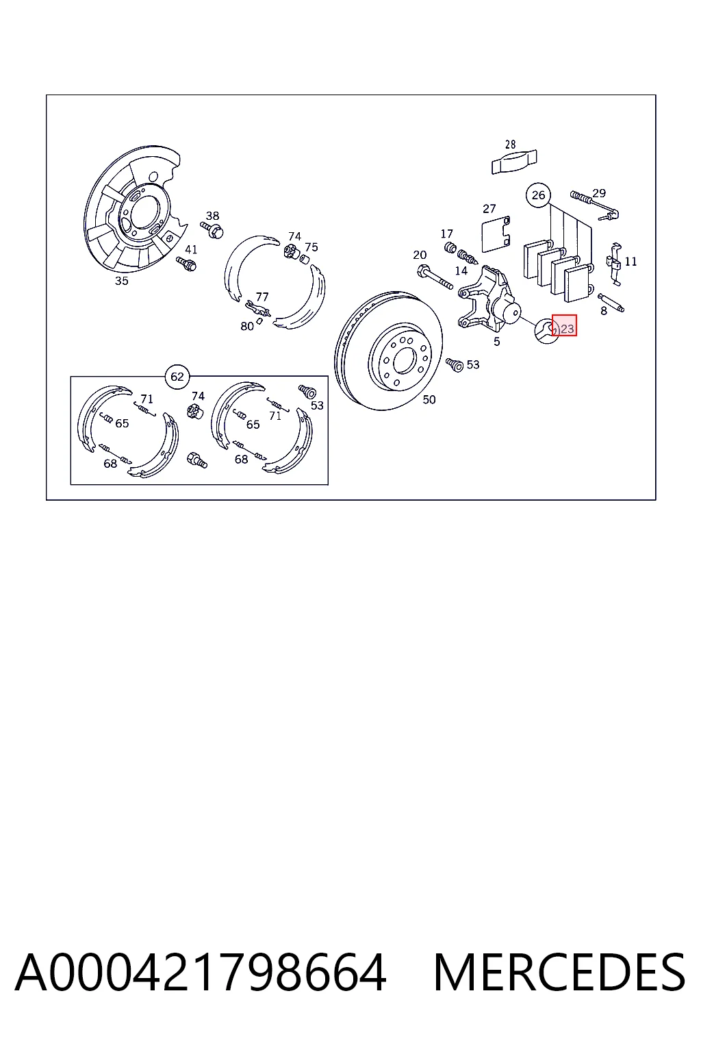 Compre Kit de reparação de suporte do freio traseiro Mercedes S 