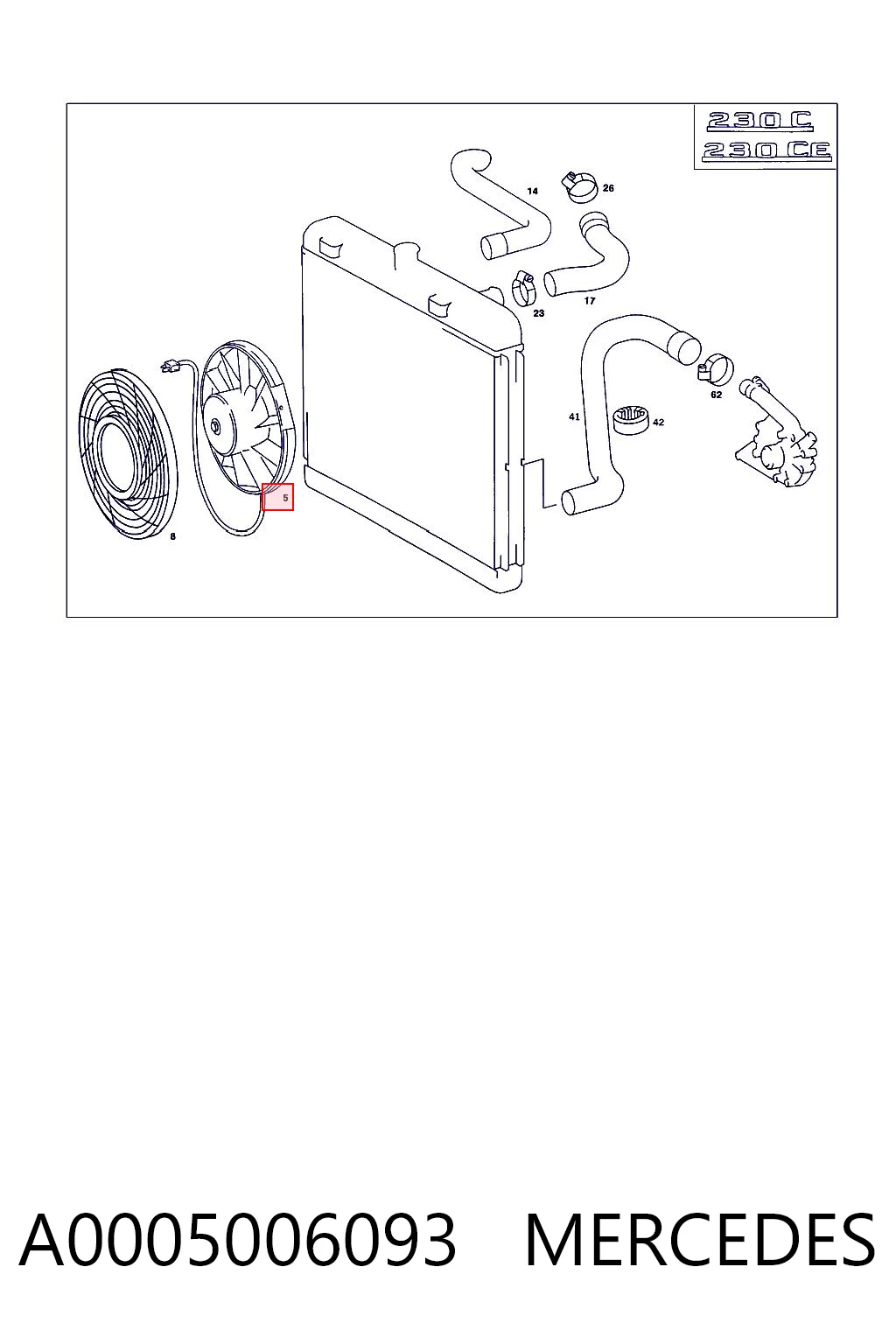 Ventilador elétrico de esfriamento montado (motor + roda de aletas) Mercedes E  W123