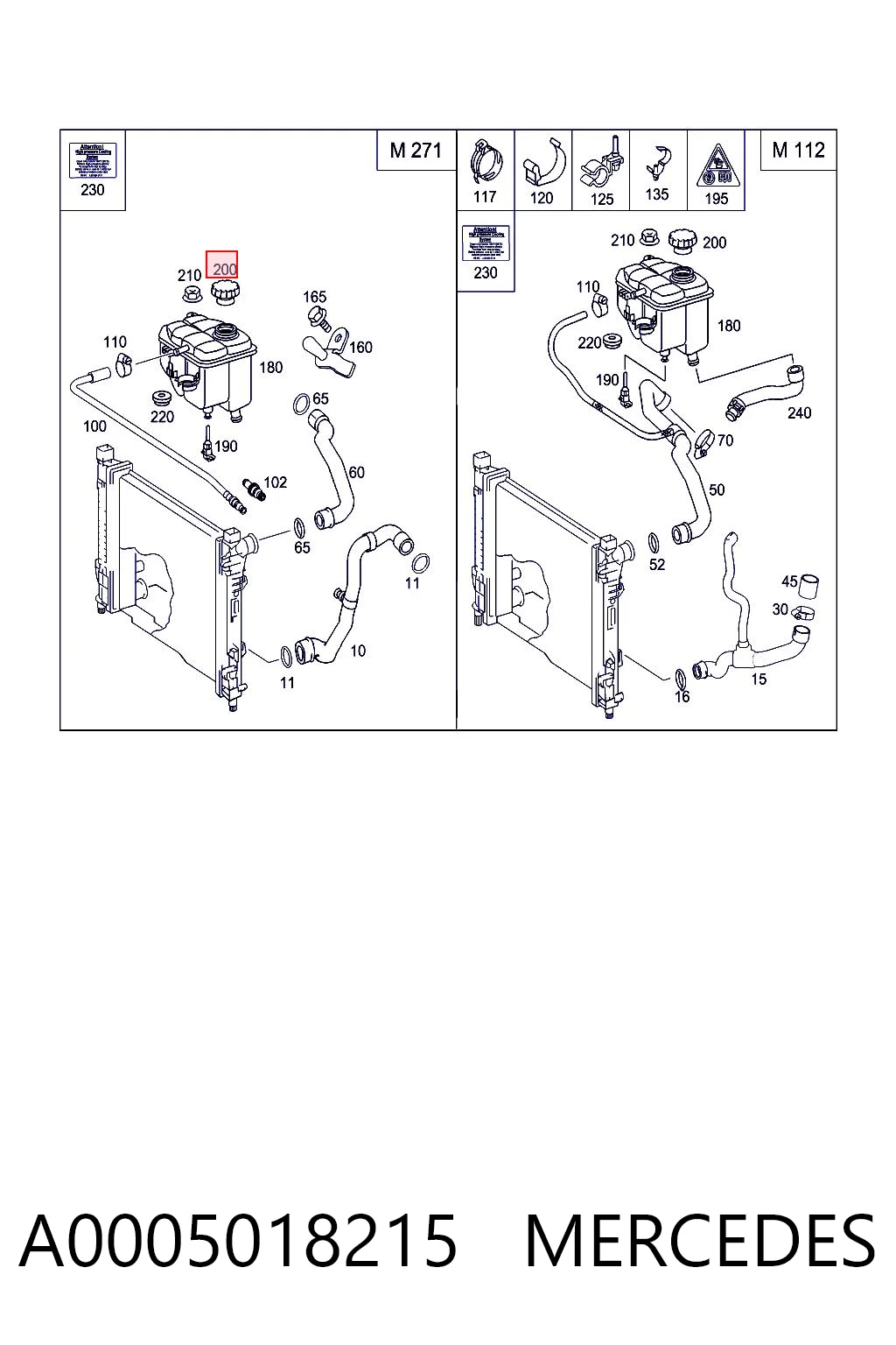 A0005018215 Mercedes Tampa (tampão) do tanque de expansão