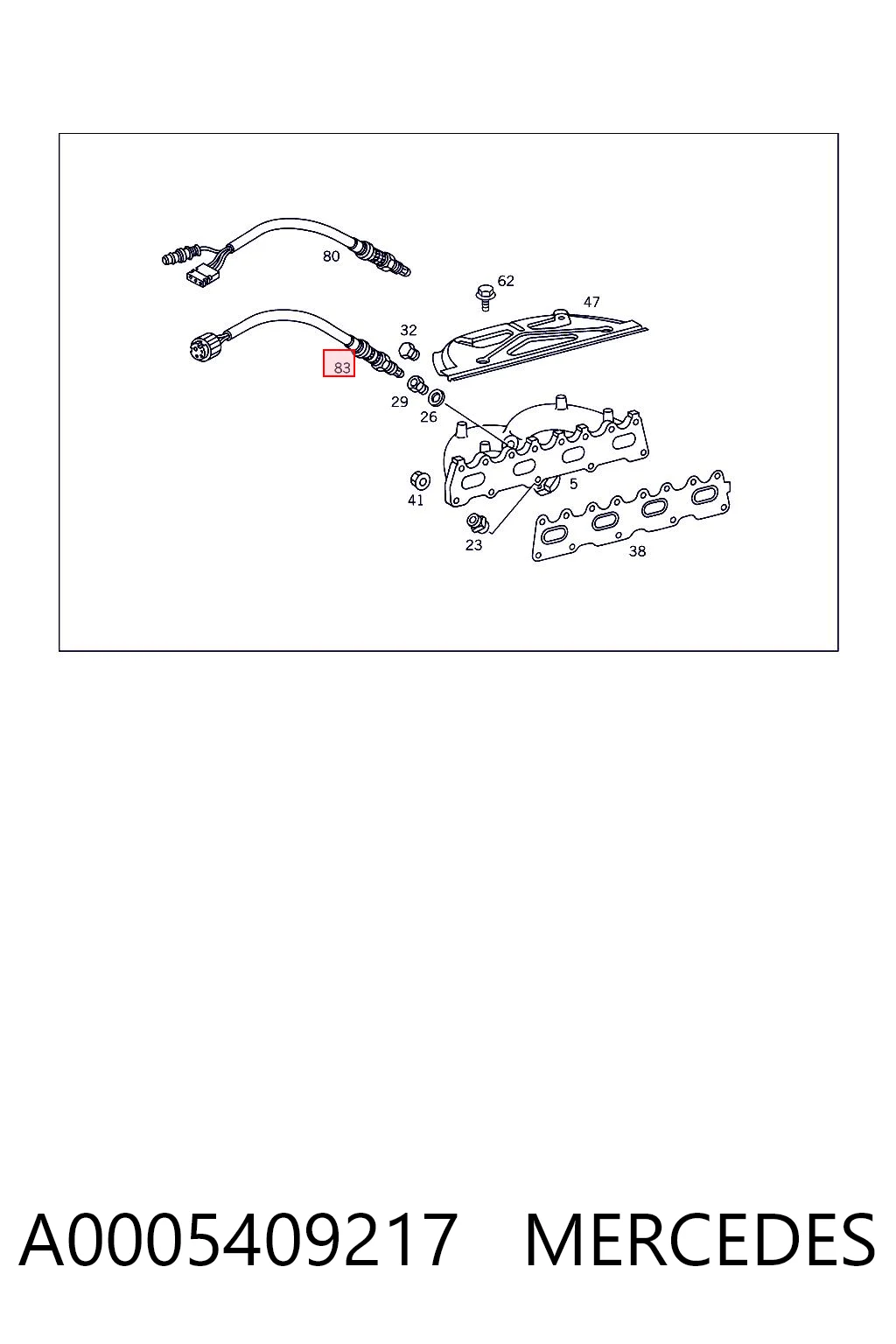 A0005409217 Mercedes Sonda lambda, sensor de oxigênio até o catalisador