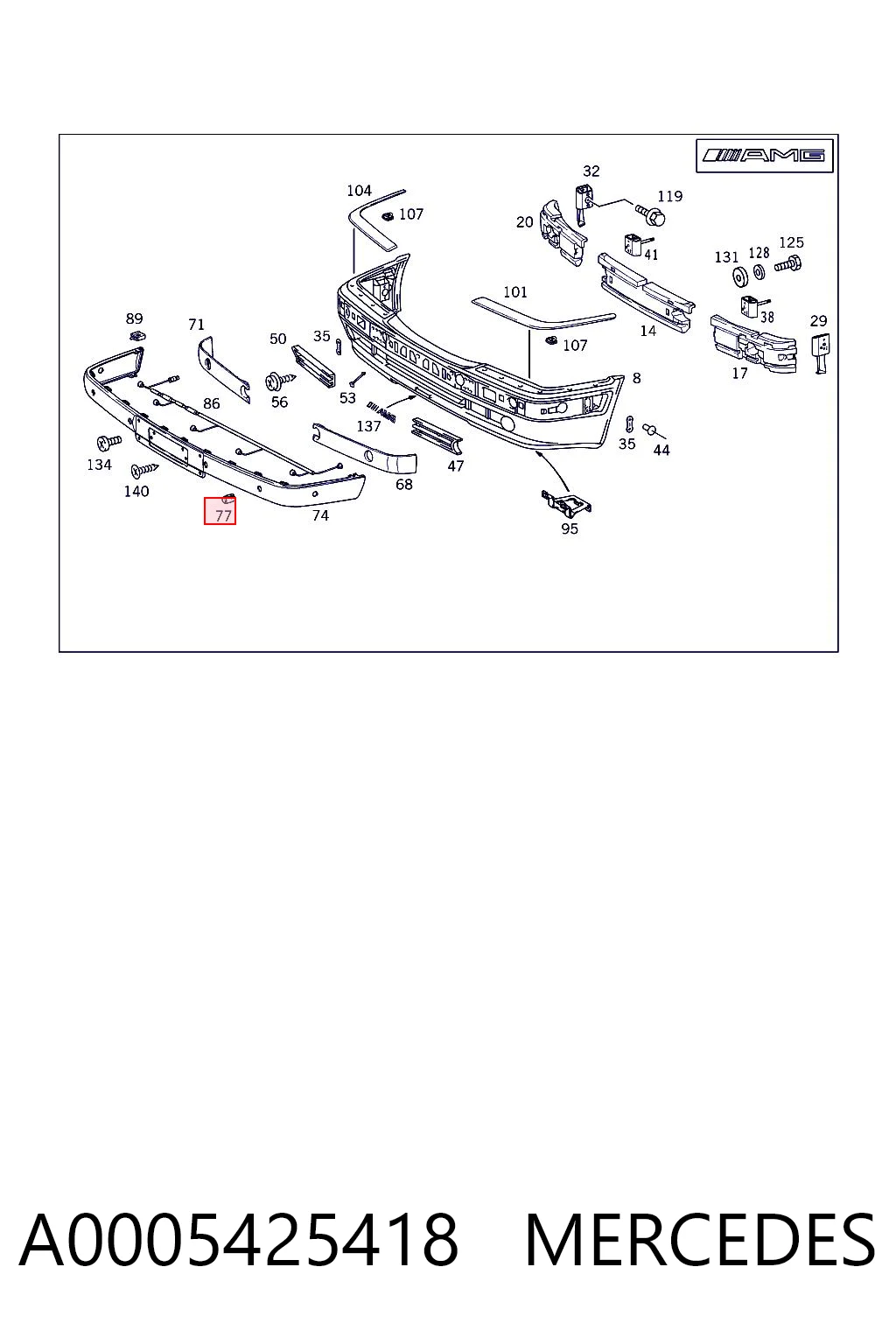 A0005425418 Mercedes Sensor dianteiro de sinalização de estacionamento (sensor de estacionamento)