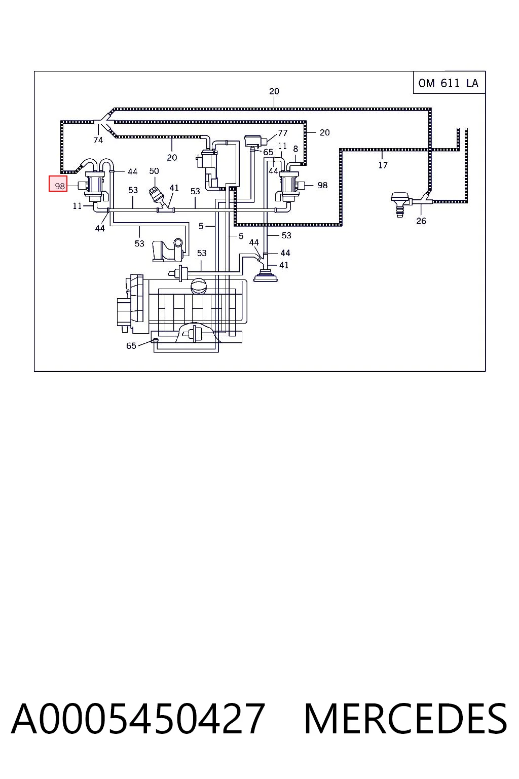 A0005450427 Mercedes Convertidor de pressão (solenoide) de supercompressão