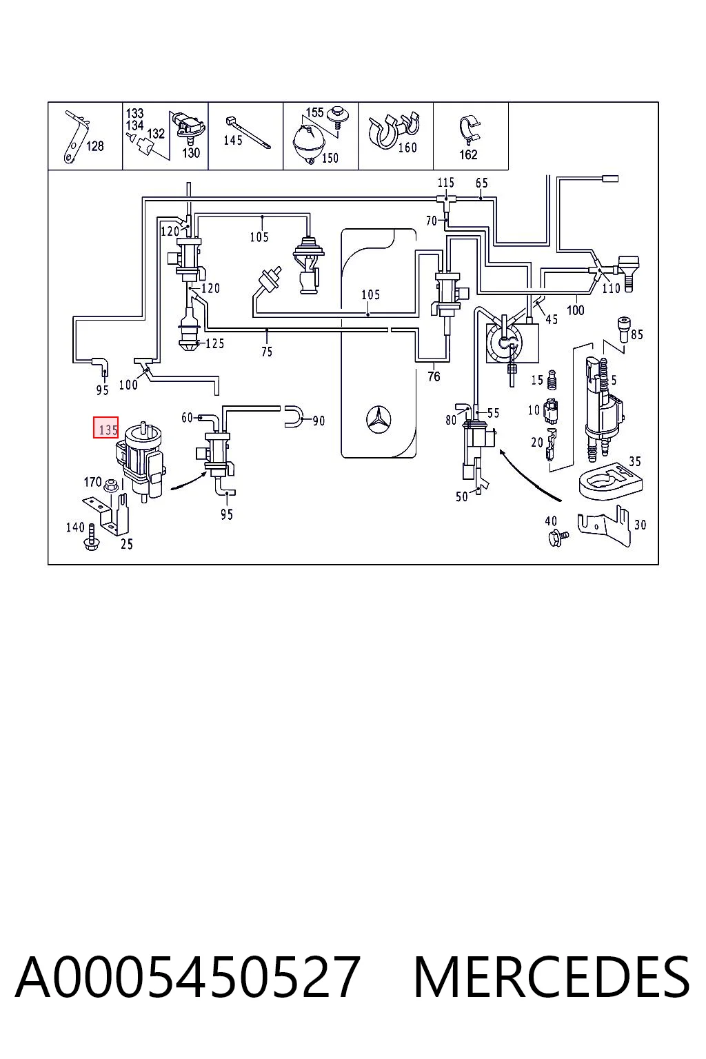 A0005450527 Mercedes Convertidor de pressão (solenoide) de supercompressão