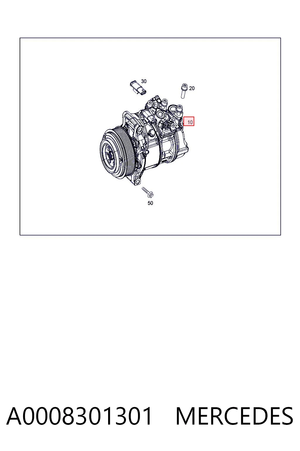 A0008301301 Mercedes Compressor de aparelho de ar condicionado
