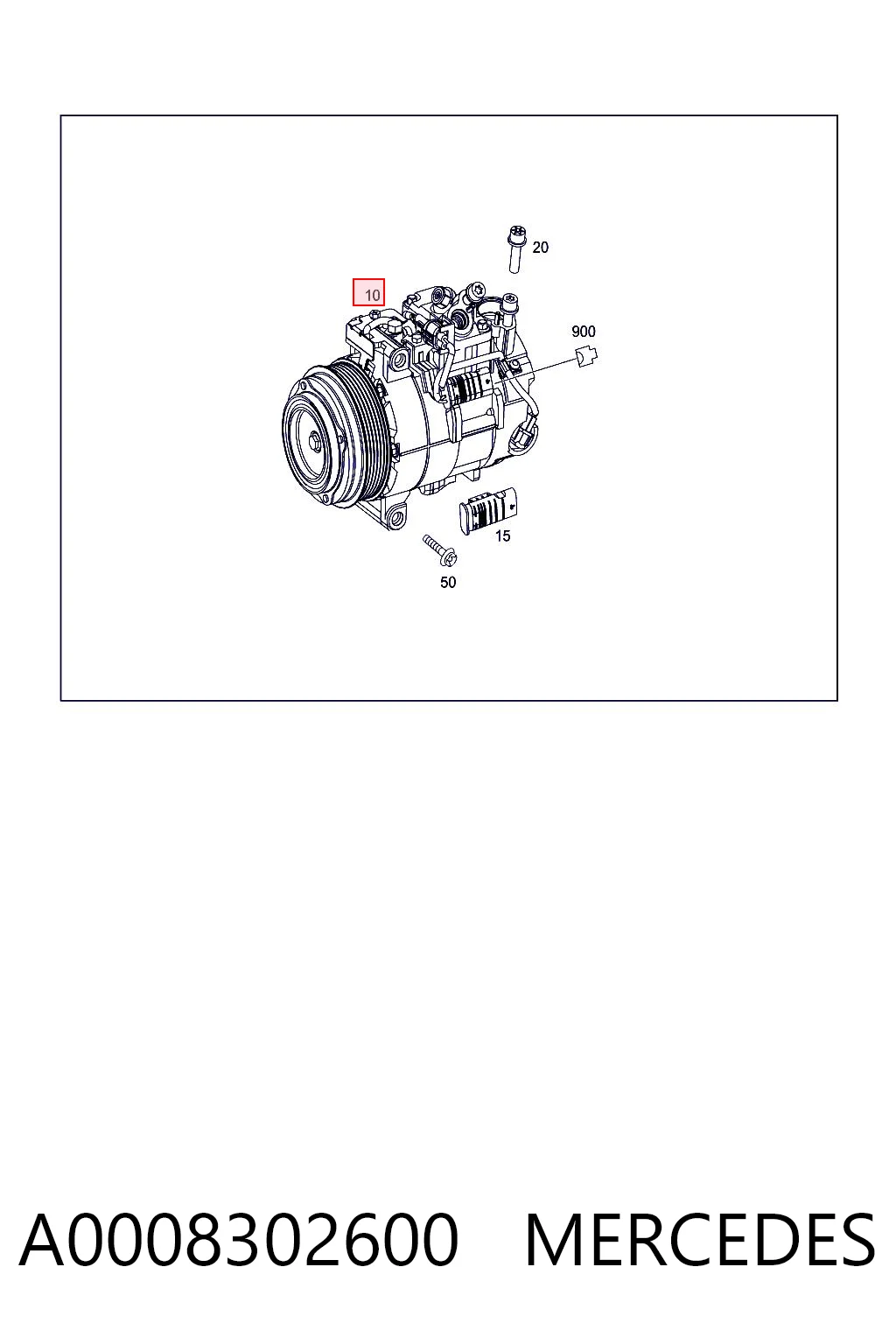 A0008302600 Mercedes Compressor de aparelho de ar condicionado