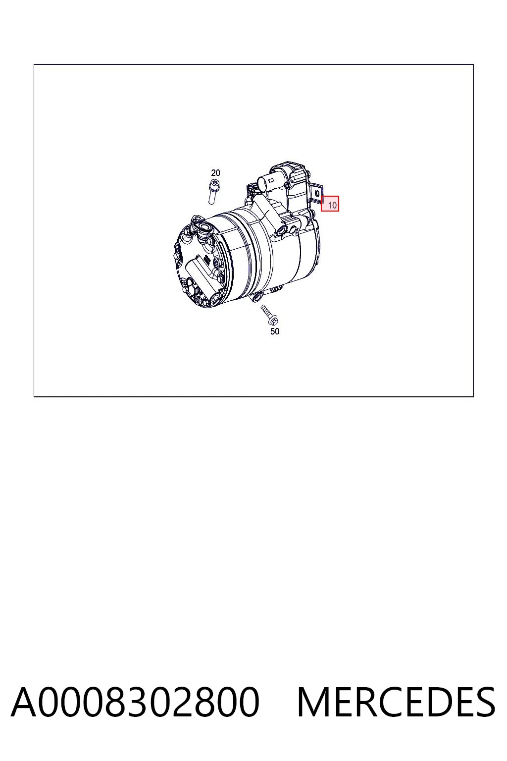 A0008302800 Mercedes Compressor de aparelho de ar condicionado