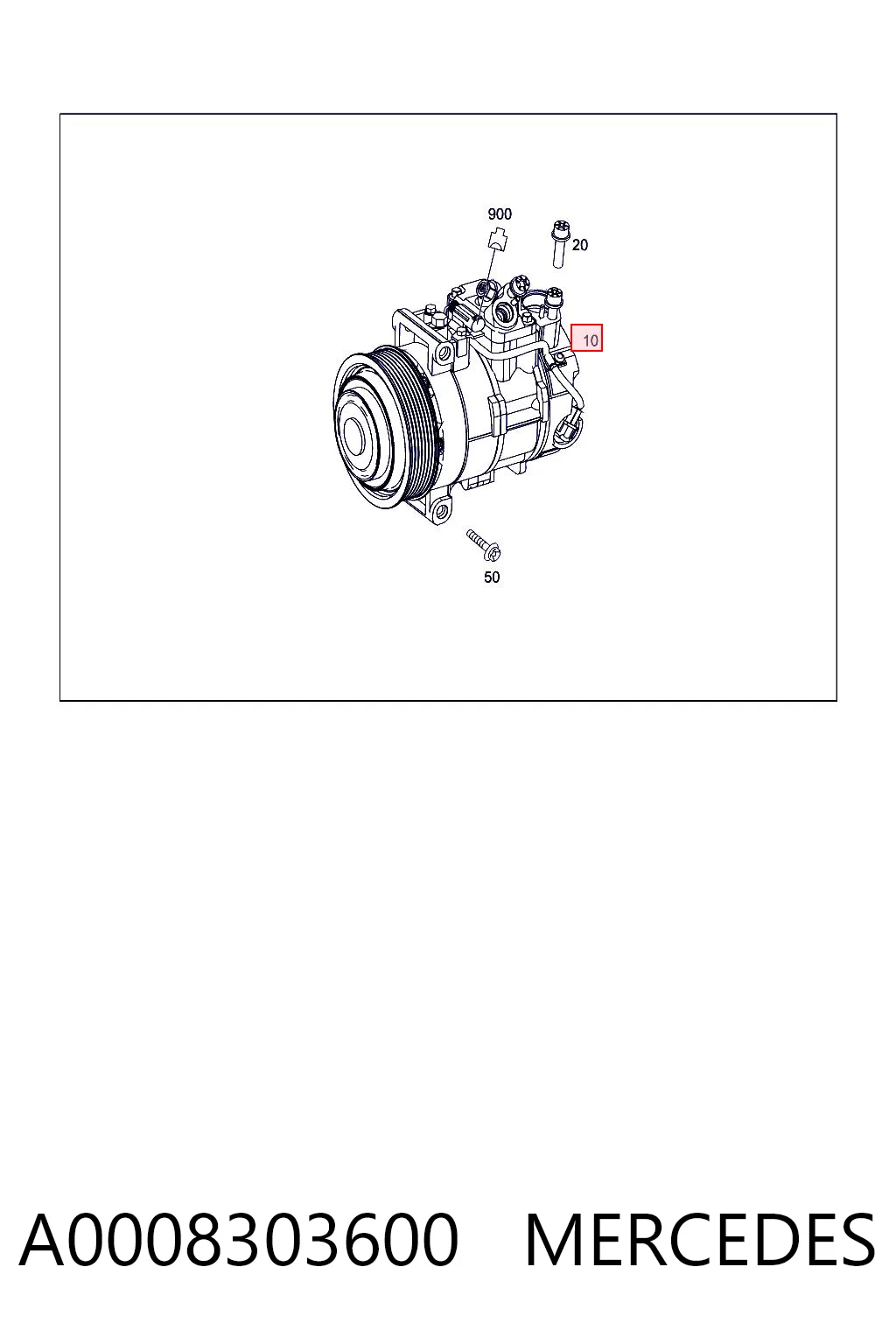 A0008303600 Mercedes Compressor de aparelho de ar condicionado