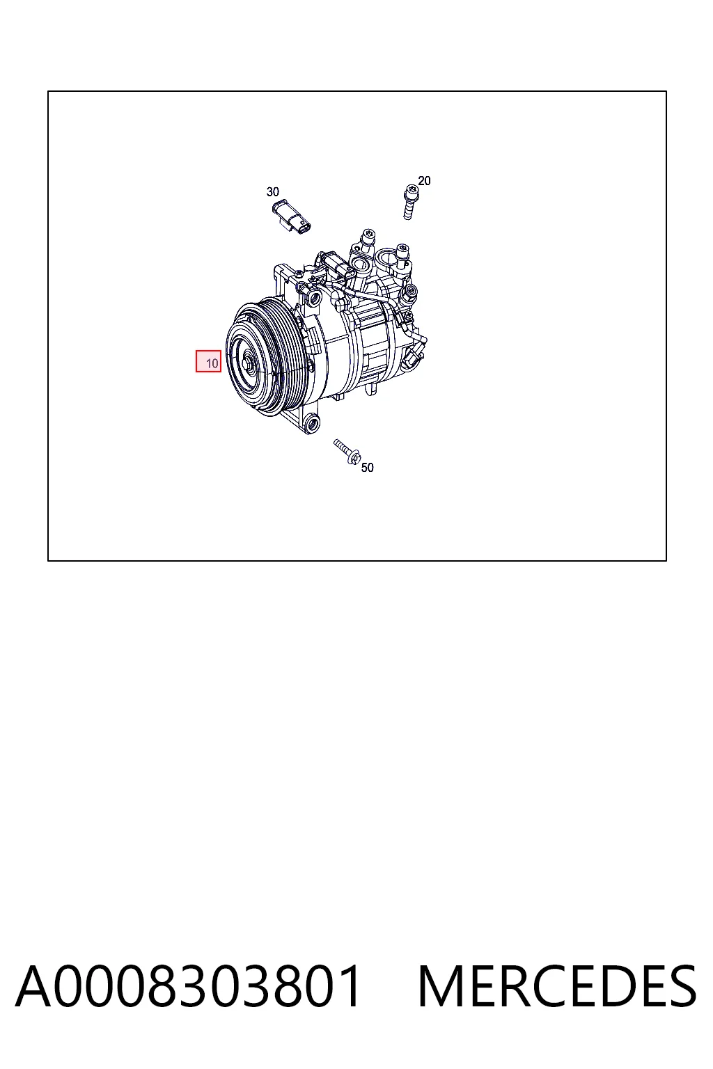 A0008303801 Mercedes Compressor de aparelho de ar condicionado