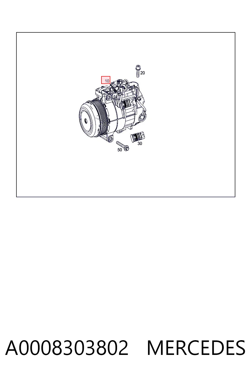 A0008303802 Mercedes Compressor de aparelho de ar condicionado