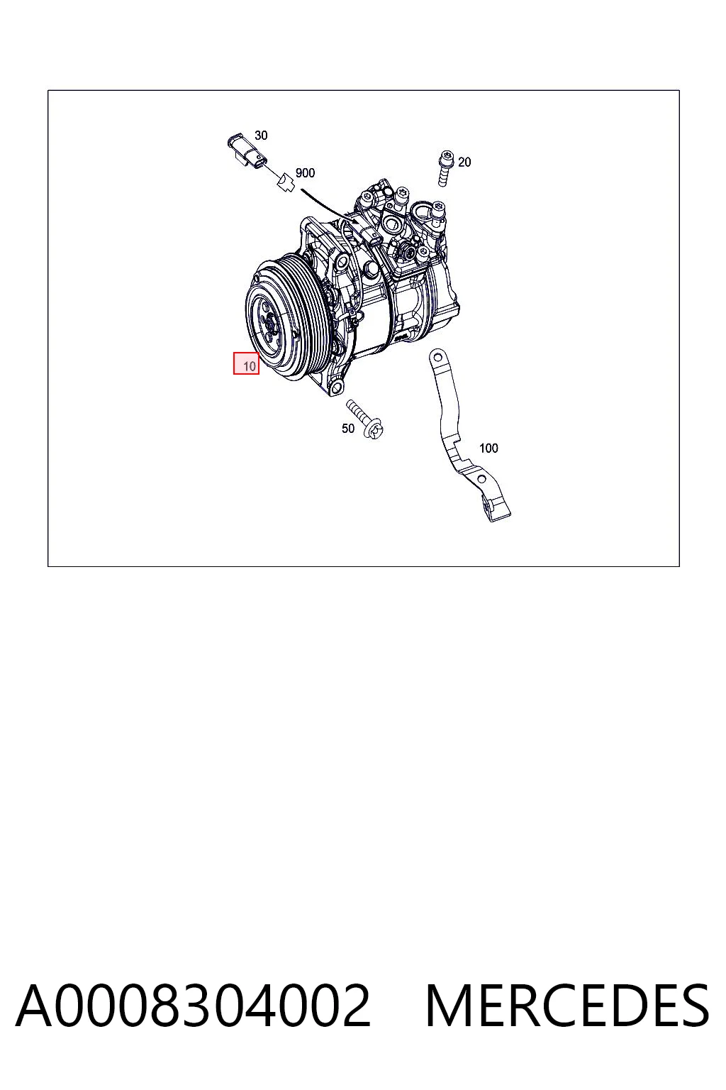 A0008304002 Mercedes Compressor de aparelho de ar condicionado