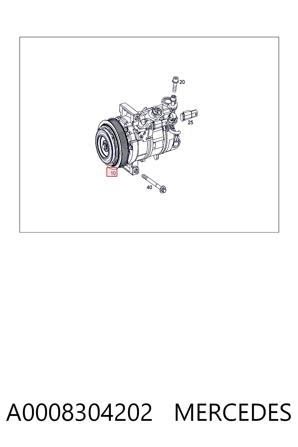 A0008304202 Mercedes Compressor de aparelho de ar condicionado