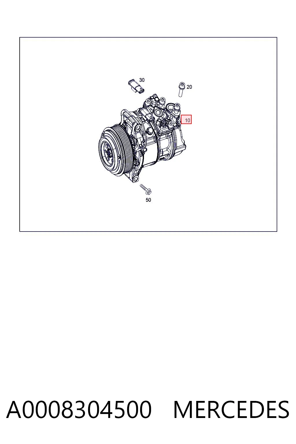 A0008304500 Mercedes Compressor de aparelho de ar condicionado