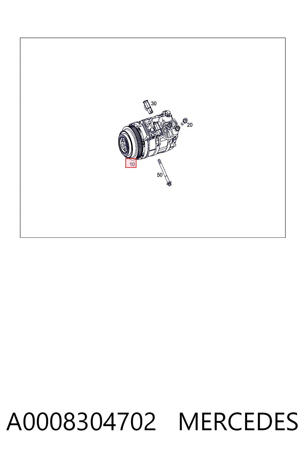 A0008304702 Mercedes Compressor de aparelho de ar condicionado
