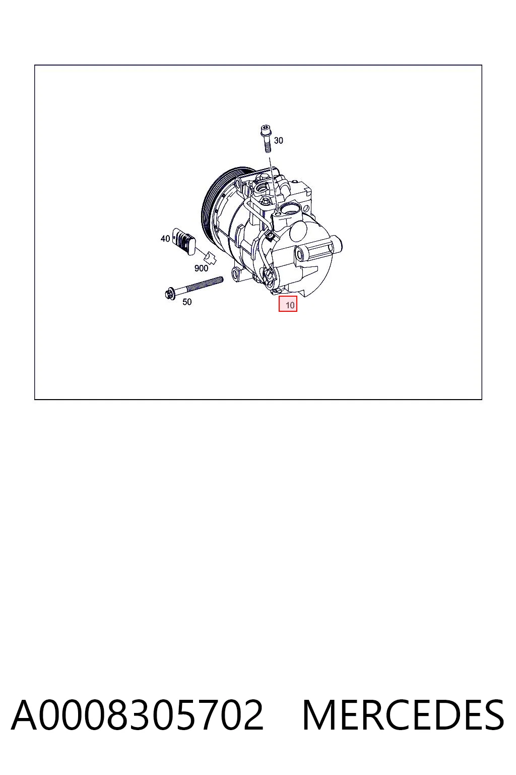 A0008305702 Mercedes Compressor de aparelho de ar condicionado