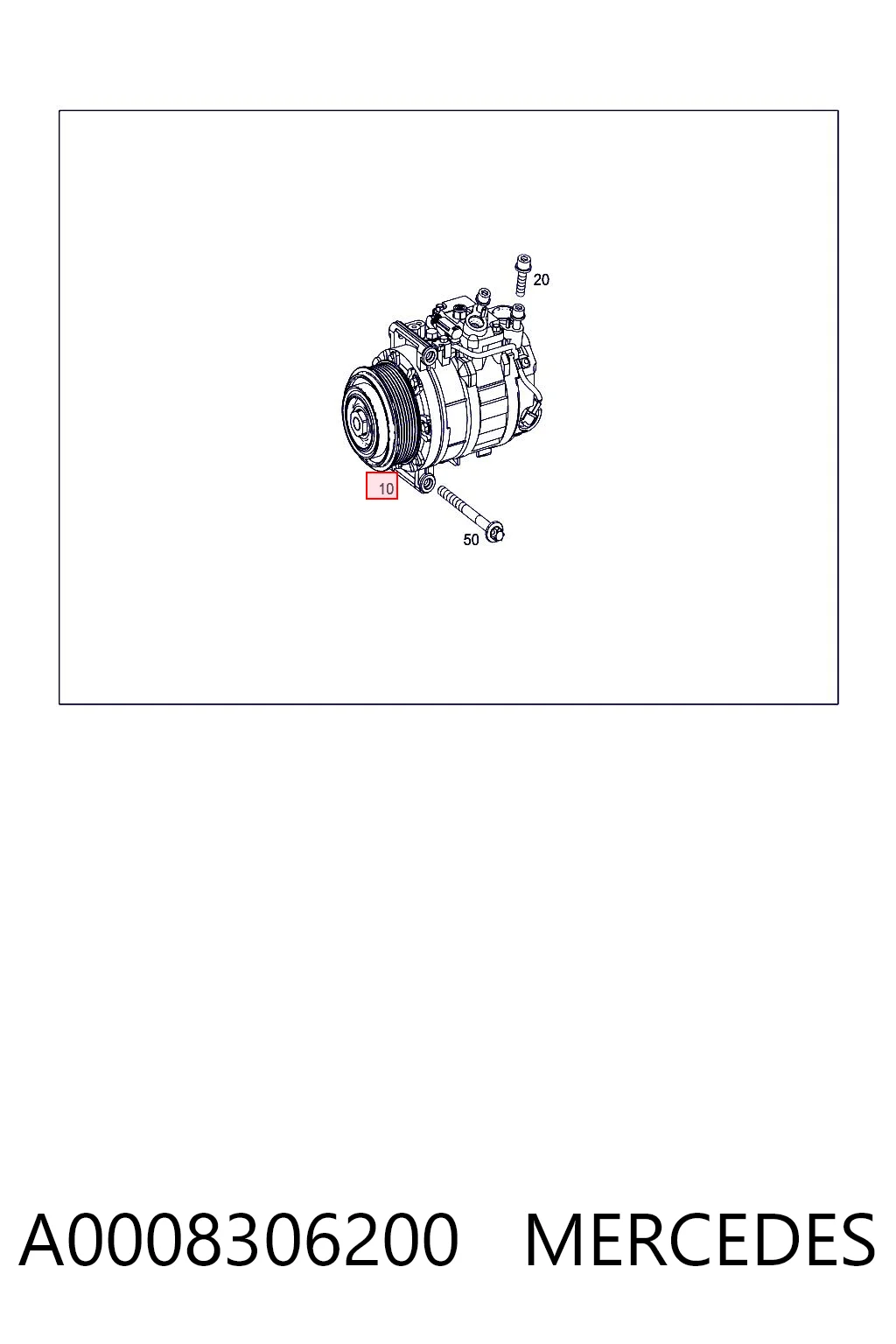 A0008306200 Mercedes Compressor de aparelho de ar condicionado