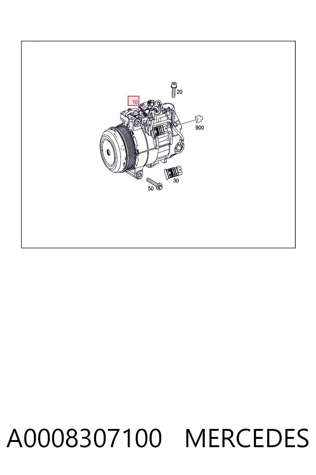 A0008307100 Mercedes Compressor de aparelho de ar condicionado
