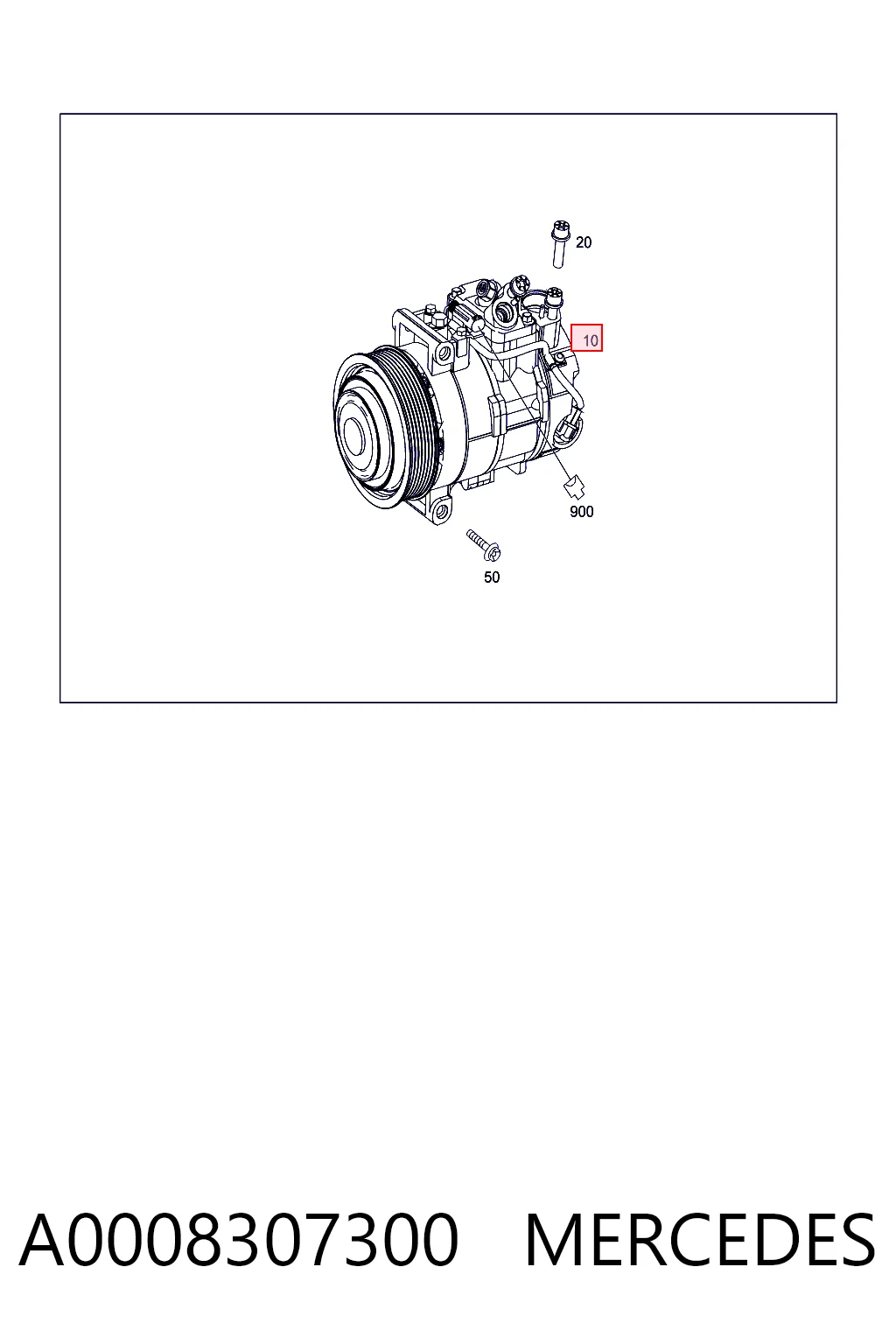 A0008307300 Mercedes Compressor de aparelho de ar condicionado