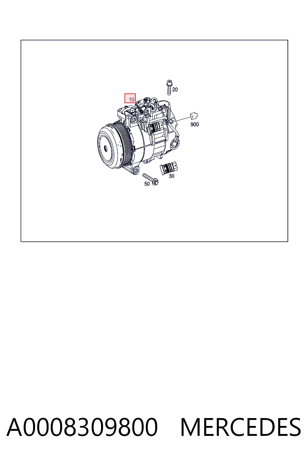 A0008309800 Mercedes Compressor de aparelho de ar condicionado