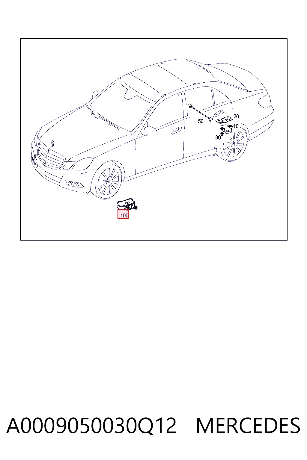 A0009050030Q12 Mercedes Sensor de pressão de ar nos pneus