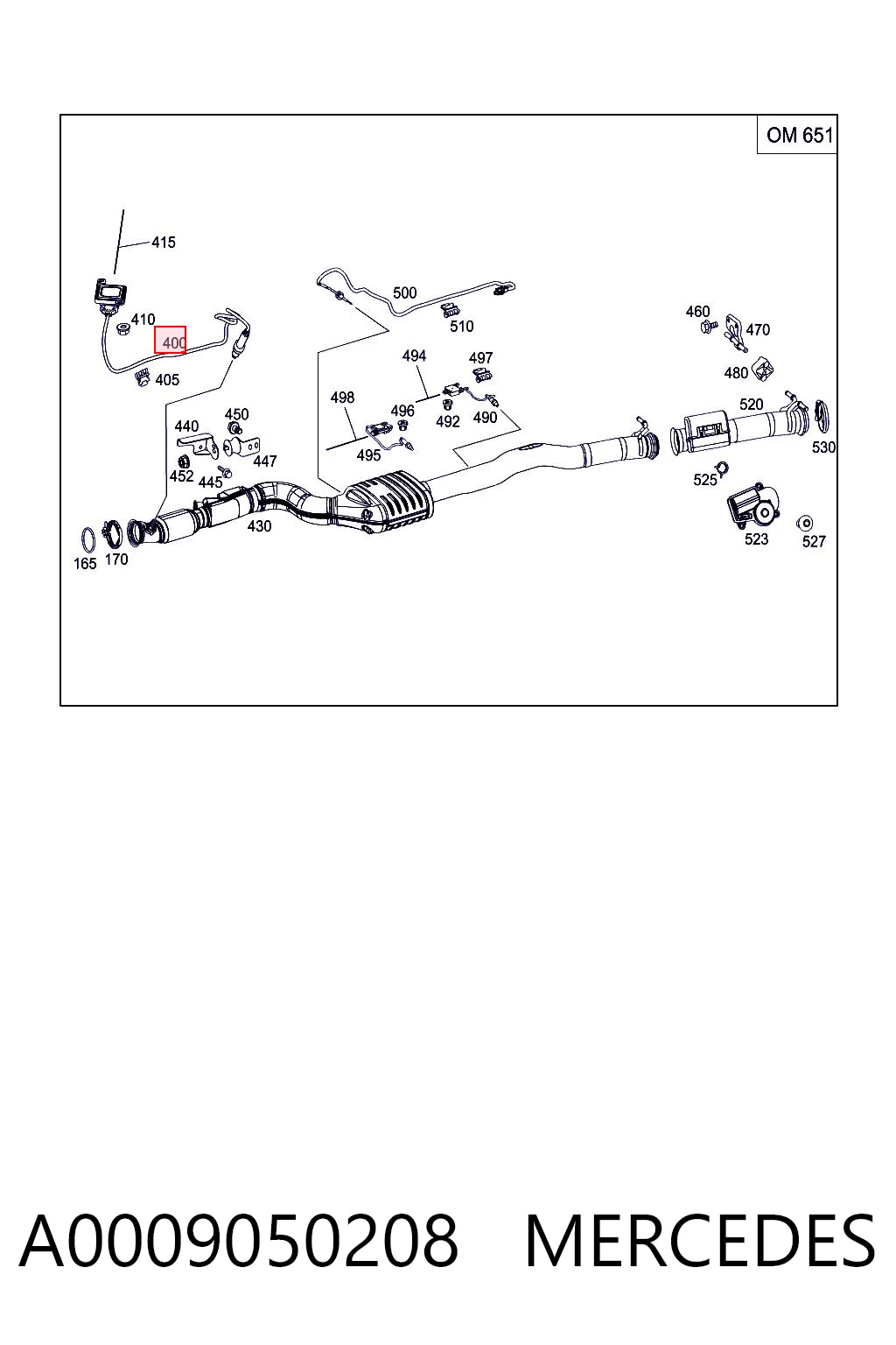 A0009050208 Mercedes Sensor dianteiro de óxidos de nitrogênio NOX